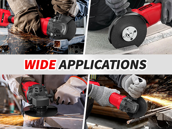 Cordless Angle Grinder Tool, 4-1/2 inch Battery Grinder for Cutting, Grinding, Polishing