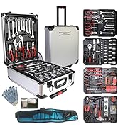 Arcwares 799pcs Aluminum Trolley Case Tool Set Silver, House Repair Kit Set, Household Hand Tool ...