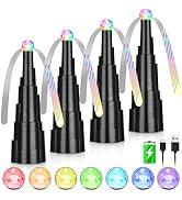 Fly Fans for Tables, Rechargeable Fly Fan Table Top Fan with LED Light, Fly Spinner with Soft Hol...