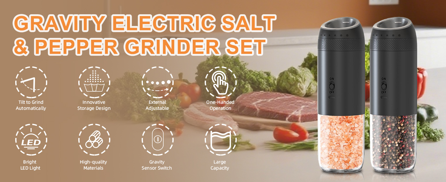 GRAVITY ELECTRIC SALT &amp;amp;amp; PEPPER GRINDER SET