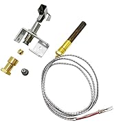 MCAMPAS Gas Fryer 3 Way Flame Pilot Burner with 750 Millivolt Thermopile Assembly for Gas Floor D...