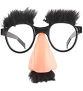 NUOBESTY Disguise Glasses with Funny Nose Halloween Costume Party Eye Glasses Eyeglasses for Part...