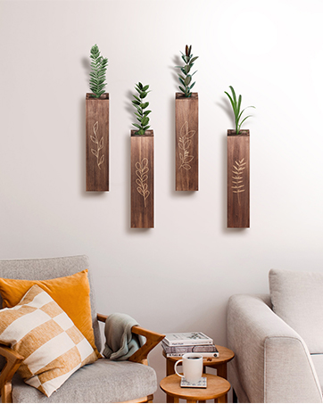 wood wall planter