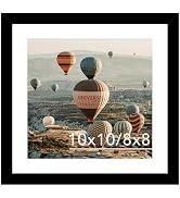 JCJMY 10x10 Picture Frame with Mat, Display 8x8 with Mat or 10 x 10 without Mat, Wood Square 8 by...