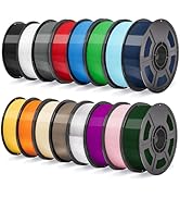 iSANMATE 16KG PETG Filament Bundle 1.75mm 3D Printer Filament,Accuracy +/- 0.02mm,Black White Gra...