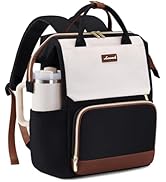 LOVEVOOK Laptop Backpack for Women with Giant Tumbler Holder Pocket, 15.6 inch Travel Work Bag Pu...