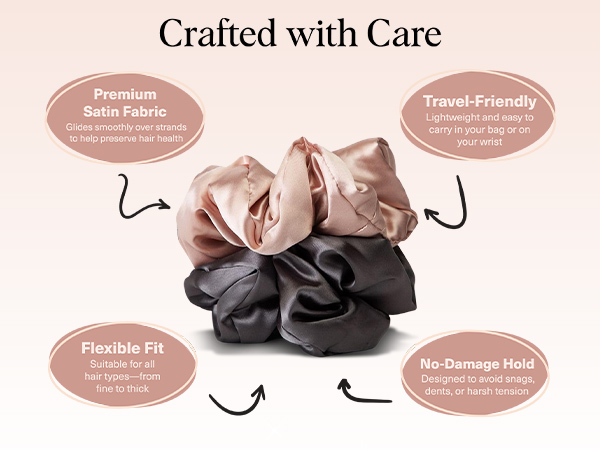 Kitsch Satin Hair Scrunchies for Women, Softer Than Silk Scrunchies for Hair