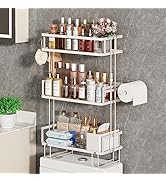 Godboat Bathroom Organizers and Storage, 3-Tier Over The Toilet Storage, Wall Shelf with Paper Ho...