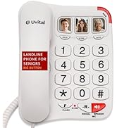 Uvital Big Button Phone for Seniors - Simple Basic Telephone for Elderly, White Telephone Landlin...