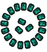 Sew on Rhinestones 50pcs Rectangle Octagon Shaped Rhinestones in Silver Settings Flatback Glass R...