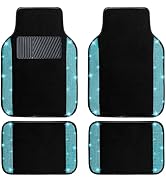 NBTEPEM Aquamrine Bling Car Floor Mats Full Set, Universal Fit Most Cars,SUV, Trucks, 4 pcs Spark...