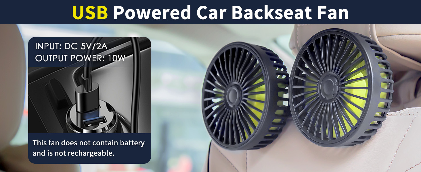USB car fan