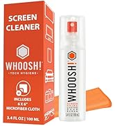 WHOOSH! Screen Cleaner Spray and Wipe - 3.4 fl oz + 1 Microfiber Cloth Wipes - Travel Size Electr...