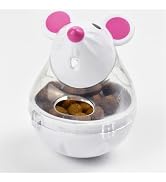 Dwuww Beige Interactive Toys for Cats, Play Cat Toy Pet Cat Kitten Mouse Shape Treat Holder Food ...