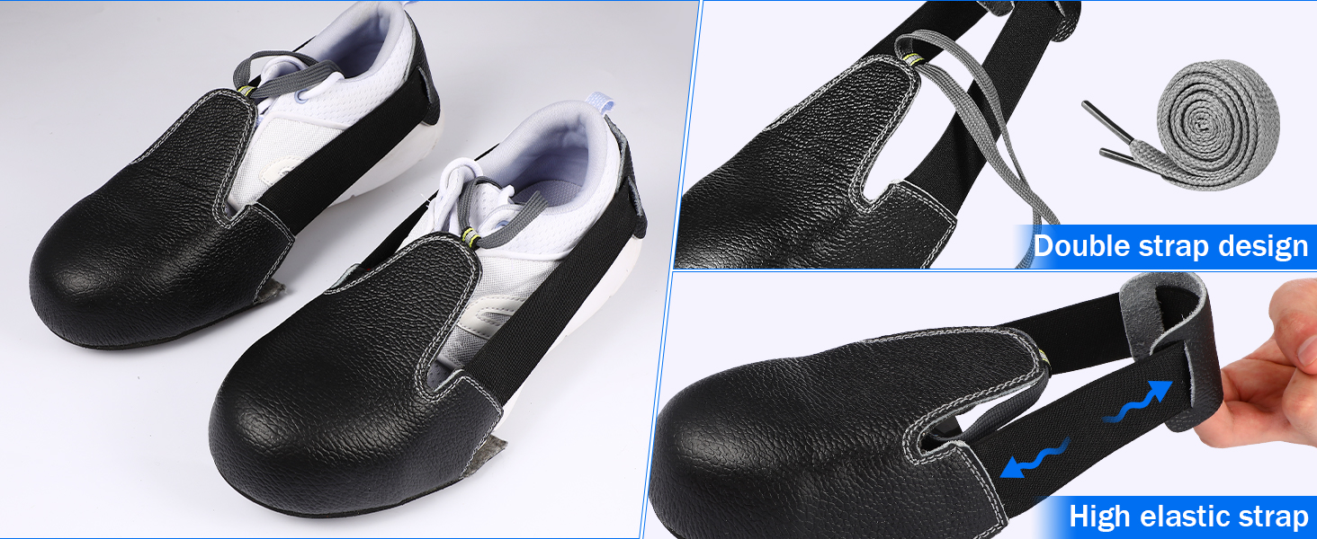 Steel Toe Cap Safety Overshoes Workplace Anti-smash Cover with Adjustable Strap for Men/Women