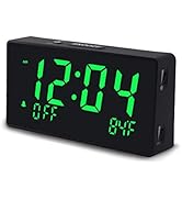Homicial Digital Alarm Clock, Electric Clocks for Bedroom Bedside with USB, Large LED Display, 0-...