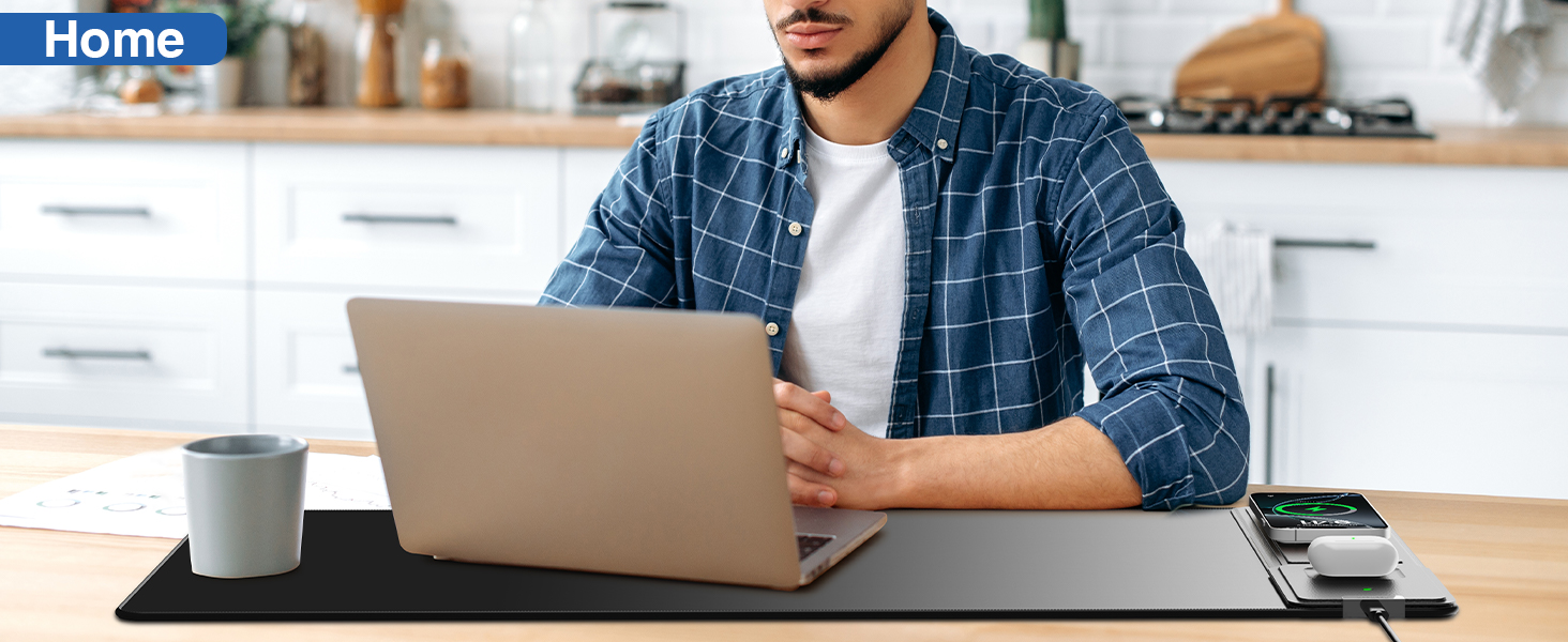 desk mat with wireless charger