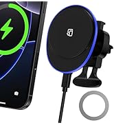 Magnetic iPhone Wireless Charging Car Holder Car Mount Charger for iPhone 16e/16/15/14/13/12 Pro ...