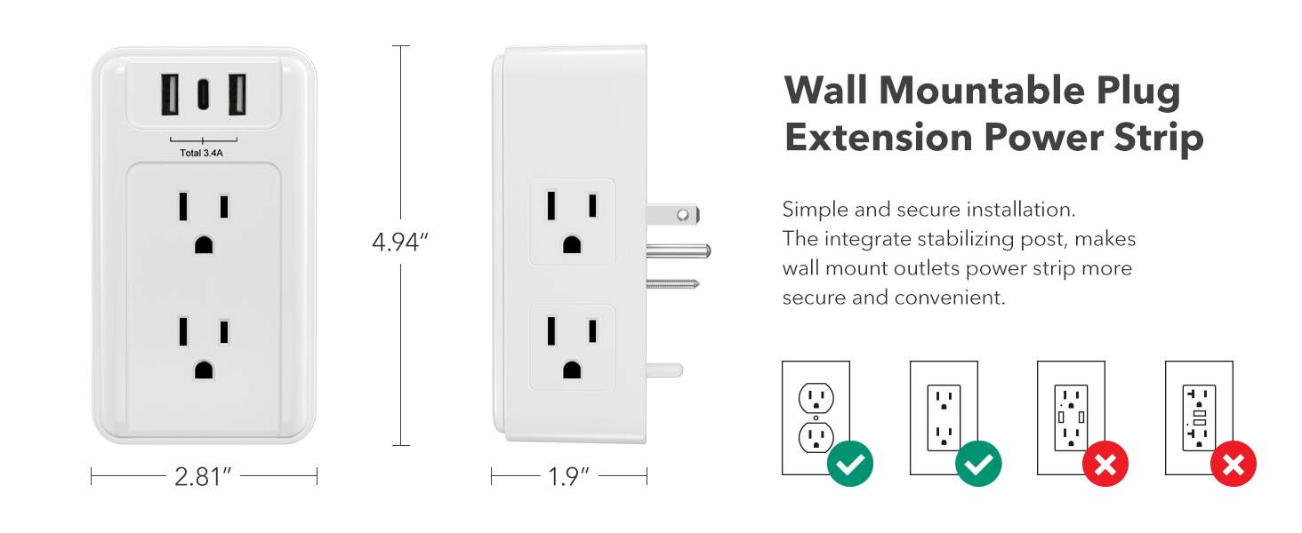 multi plug outlet with usb ports