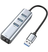 USB 3.0 to Ethernet Adapter,ABLEWE 3-Port USB 3.0 Hub with RJ45 10/100/1000 Gigabit Ethernet Adap...