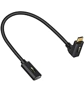 Poyiccot 240W USB C Extension Cable 1ft, 40Gbps USB Type C Extension Cable Short, 90 Degree USB 4...