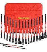 TOOLEAGUE 18Pcs Magnetic Nut Driver Set, Metric and SAE 6 IN Long Shank Nut Driver Bits for Impac...