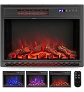 ARLIME 28 Inch Electric Fireplace Inserts in-Wall Recessed and Freestanding Fireplace Heater, 140...
