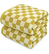 Luxury Bath Towels - Pack of 2 Cotton Bathroom Towels Sets for Body Drying 55x27.5 Inches, Mustar...