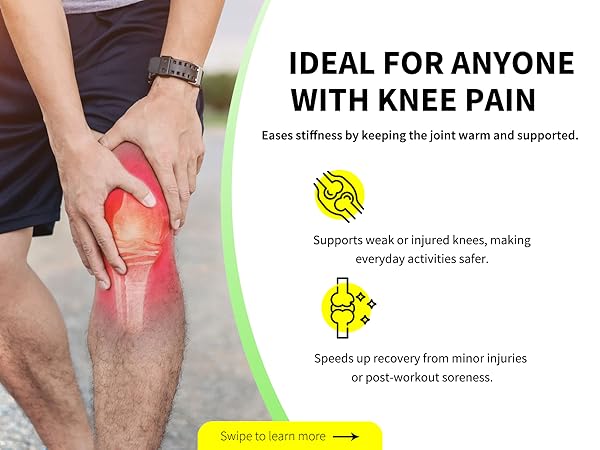 Knee Compression Sleeve Best Knee Brace Support Workout Joint Pain Relief Arthritis Injury recover