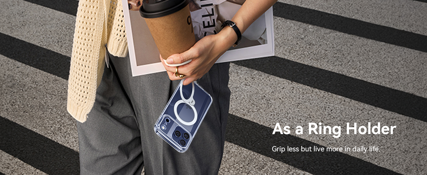 Peerock for iphone 17 pro max case clear with magnetic stand