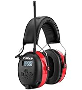 ZOHAN 033 Bluetooth AM/FM Radio Headphones with 2000mAh Rechargeable Battery,25dB NRR Noise Reduc...