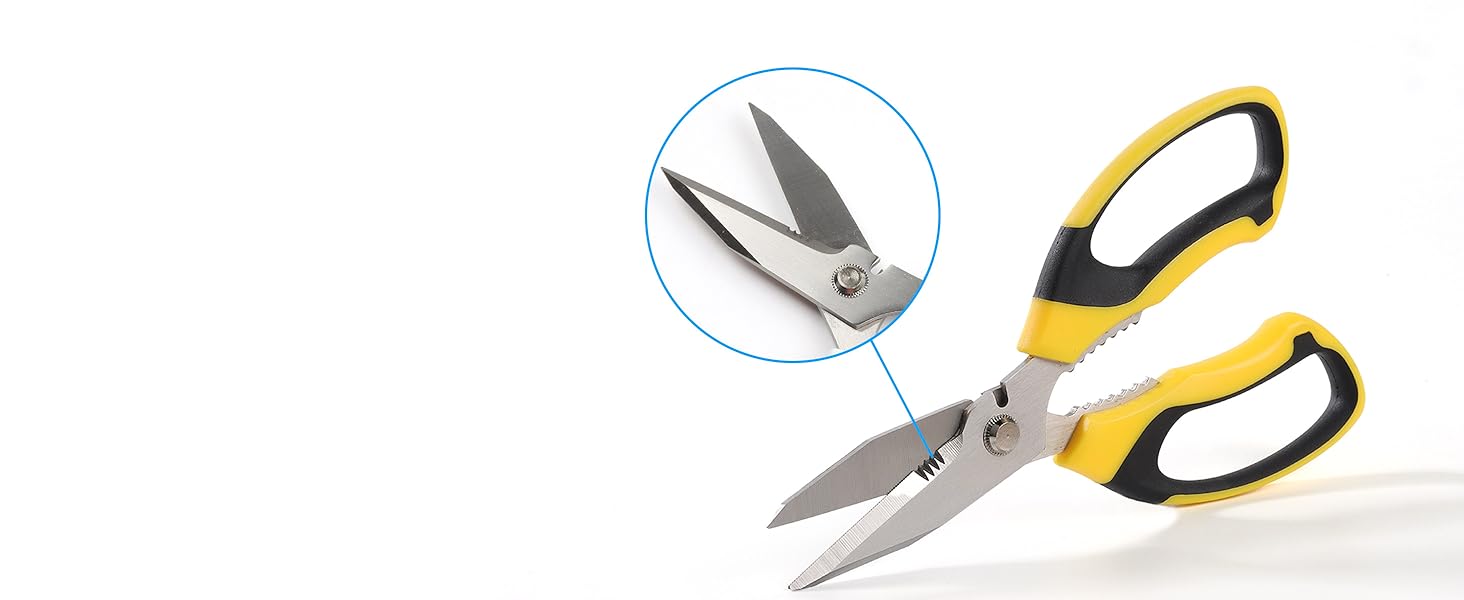 Precision-ground premium stainless steel blades stay scissors sharp