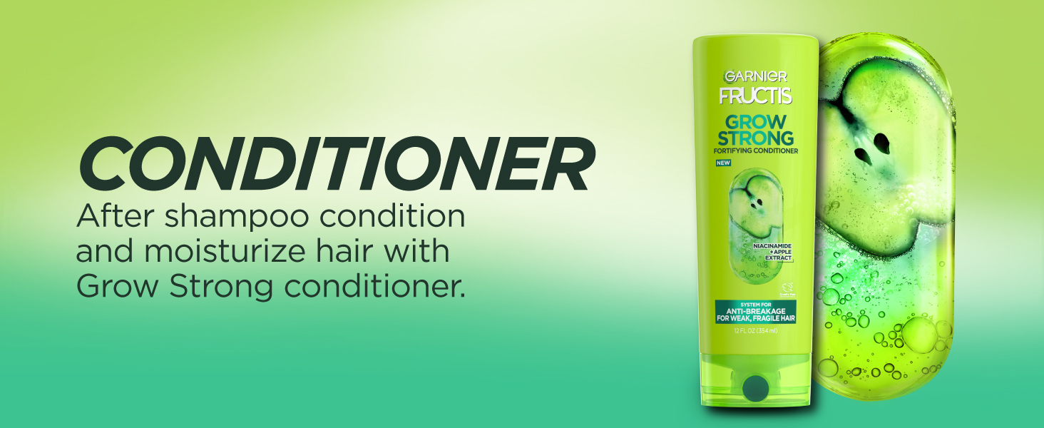 conditioner, after shampoo condition and moisturize hair with grow strong conditioner