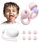 JUSTRVN Kids Ear Plugs(6+yrs)-2 Pairs of Reusable Noise Reduction Earplugs for Small Canal With 6...