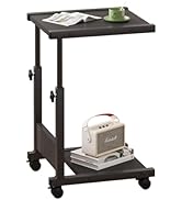 Mu Guang C Shaped End Table,2-Tier Small Side Table for Couch,Adjustable Height Night Stands for ...