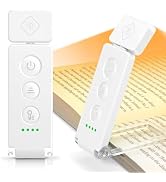 Glocusent Book Light for Night Reading, 12 LED Rechargeable Lamp | Bookmark Clip-on Light, Eye-Ca...