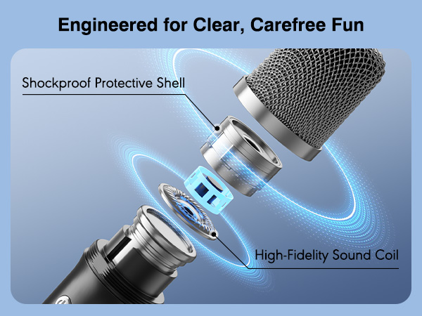 mini karaoke machine with 2 wireless microphones