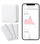 SwitchBot WiFi Thermometer Hygrometer 3 Pack with Hub Mini, IP65 Indoor Outdoor Thermometer Wirel...