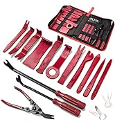 Poraxy 19Pcs Trim Removal Tool,Car Panel Door Audio Trim Removal Tool Kit, Auto Clip Pliers Faste...
