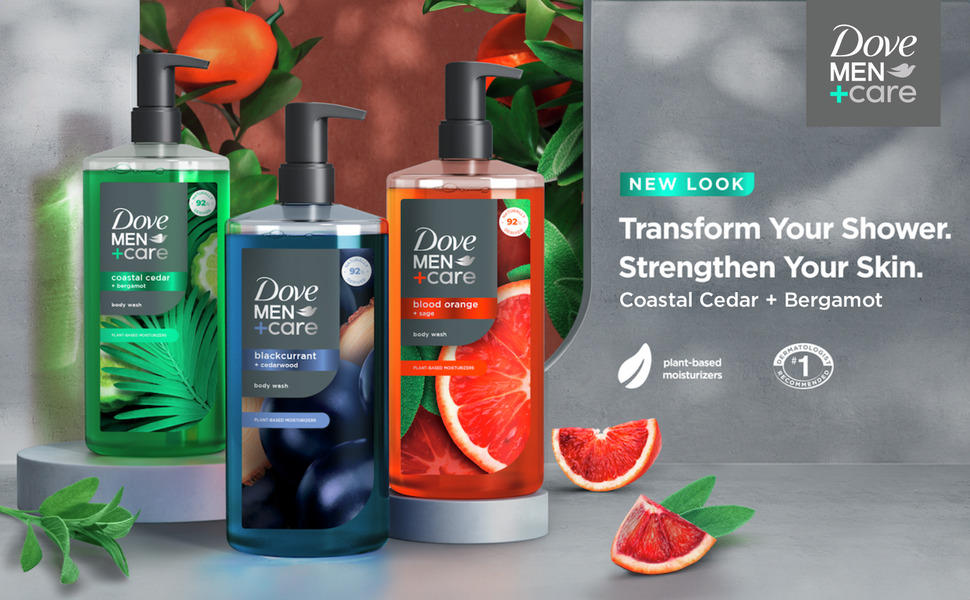 3 body washes with pumps in various scents with oranges, blood orange pieces and sage nearby.