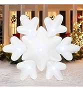 4.2FT Christmas Inflatable Snowflake Outdoor Decorations Giant Snowflake Inflatable for Christmas...