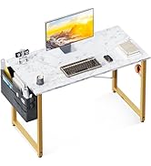ODK Computer Desk, 40 Inch Small Study Desk, Office Desk with Storage, Work Table with Headphone ...