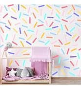 AOWDIAO 300 Pcs Confetti Wall Decals - Peel and Stick Sprinkle Vinyl Stickers for Kids Bedroom, N...