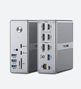 TobenONE DisplayLink Docking Station Triple Monitor with 120W Power Adapter, Triple 4K Display fo...