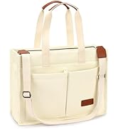 ZORFIN Canvas Tote Bag for Women with Zipper and Compartments Crossbody Work Laptop Bag for Trave...