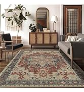 GENIMO 5x7 Area Rugs for Living Room, Machine Washable Non Slip Vintage Rugs, Low Pile Lightweigh...