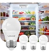 Linkind Led Refrigerator Light Bulbs, A15 Fridge Light Bulbs 40 Watts Equivalent Waterproof, 600L...