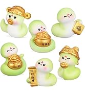 JECOMPRIS 6 Pcs Chinese New Year Snake Figurines: Mini Resin New Year Ornaments Lucky Snake Ornam...