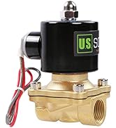 U.S. Solid 1/2" Brass Electric Solenoid Valve 24VAC VITON Seal N.C. (Air, Gas, Fuel.)