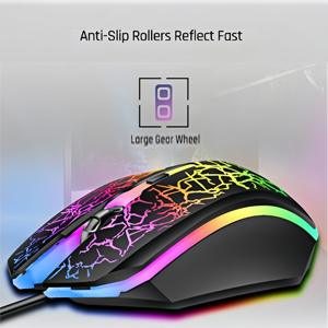 Wired Crack Game Keyboard and Mouse Set with Mechanical Feel,